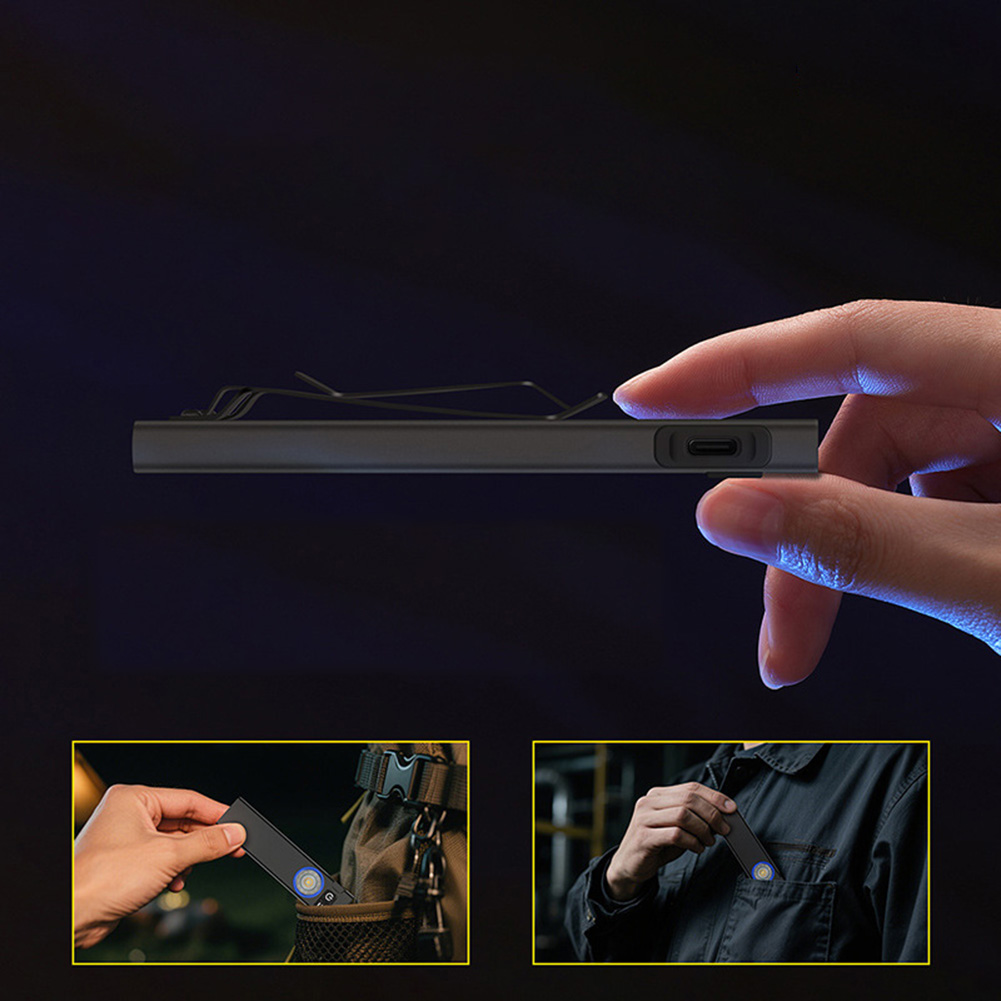 Edc Carry Clip - Lanterna USB-C Recarregável de 650 Lúmens